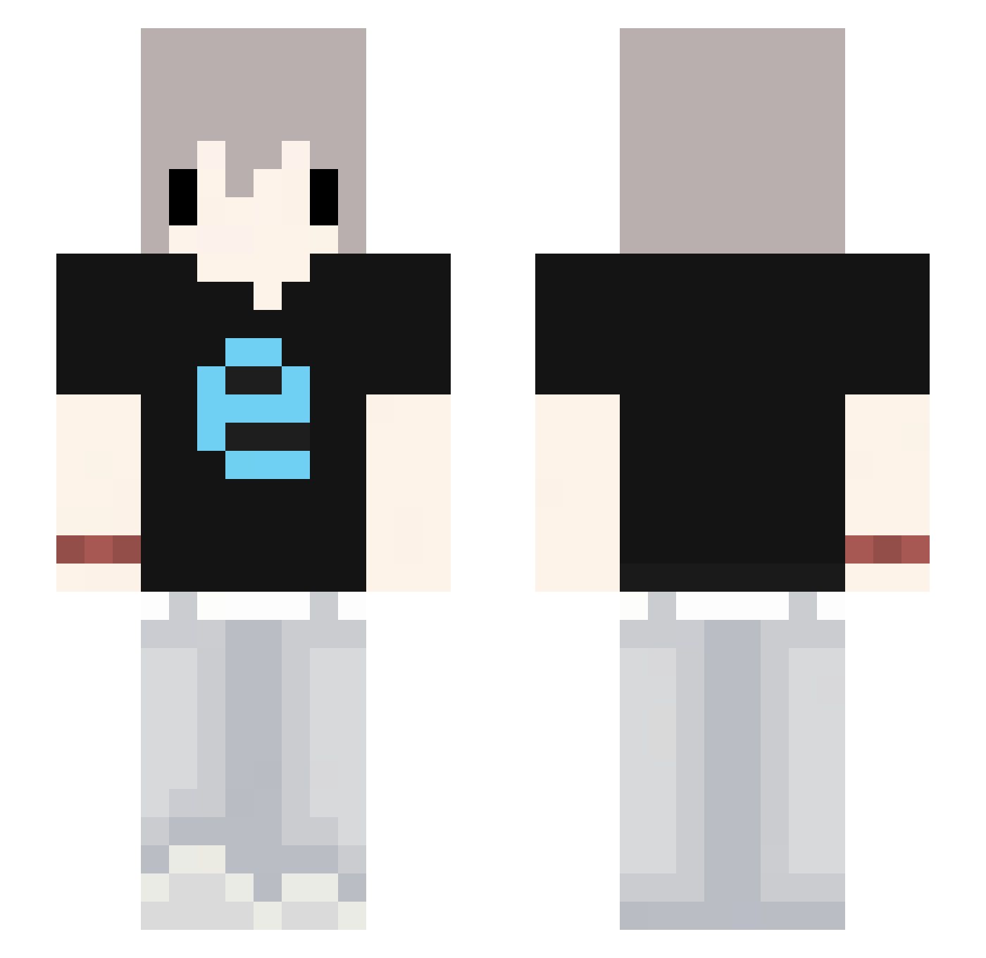 stabthevoice Minecraft skin, front and back view