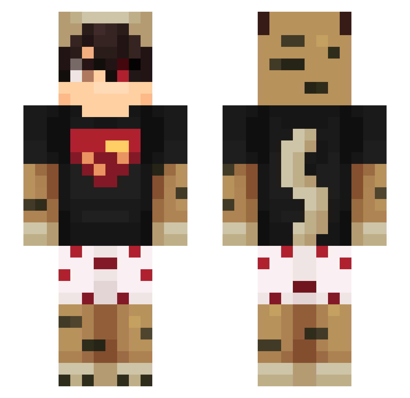 CadeMeuCachorro Minecraft skin, front and back view