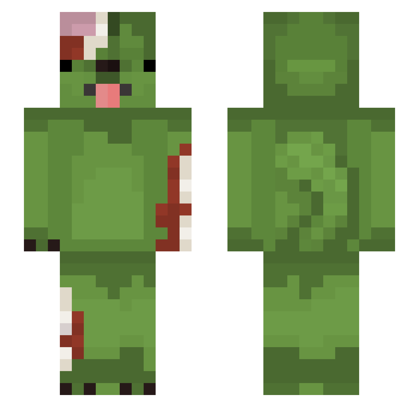KoriBasutadosodo Minecraft skin, front and back view