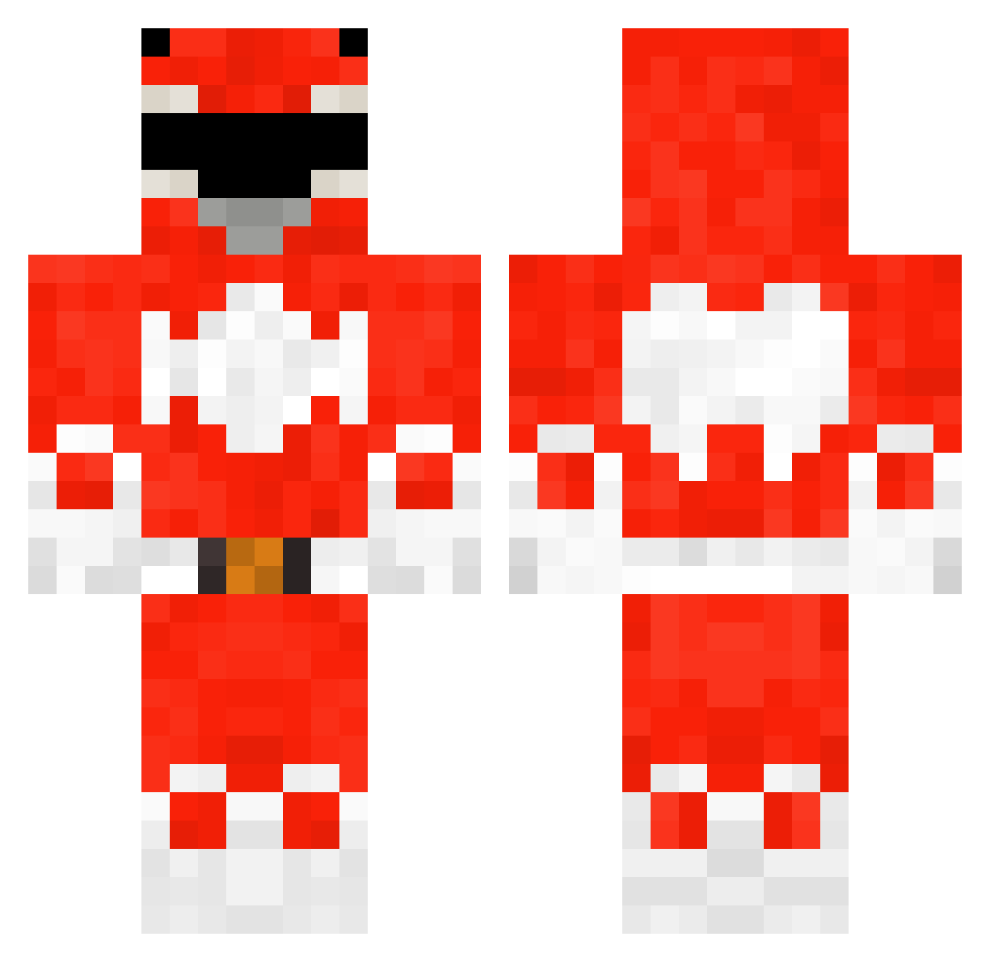 Pyrites Minecraft skin, front and back view