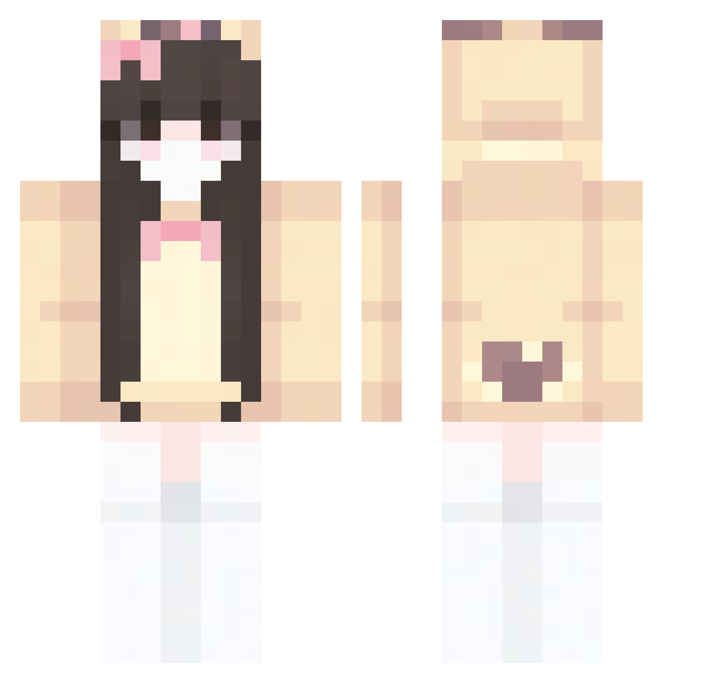 miminonau Minecraft skin, front and back view
