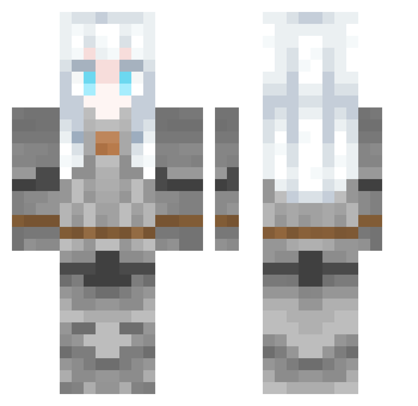 tcez Minecraft skin, front and back view