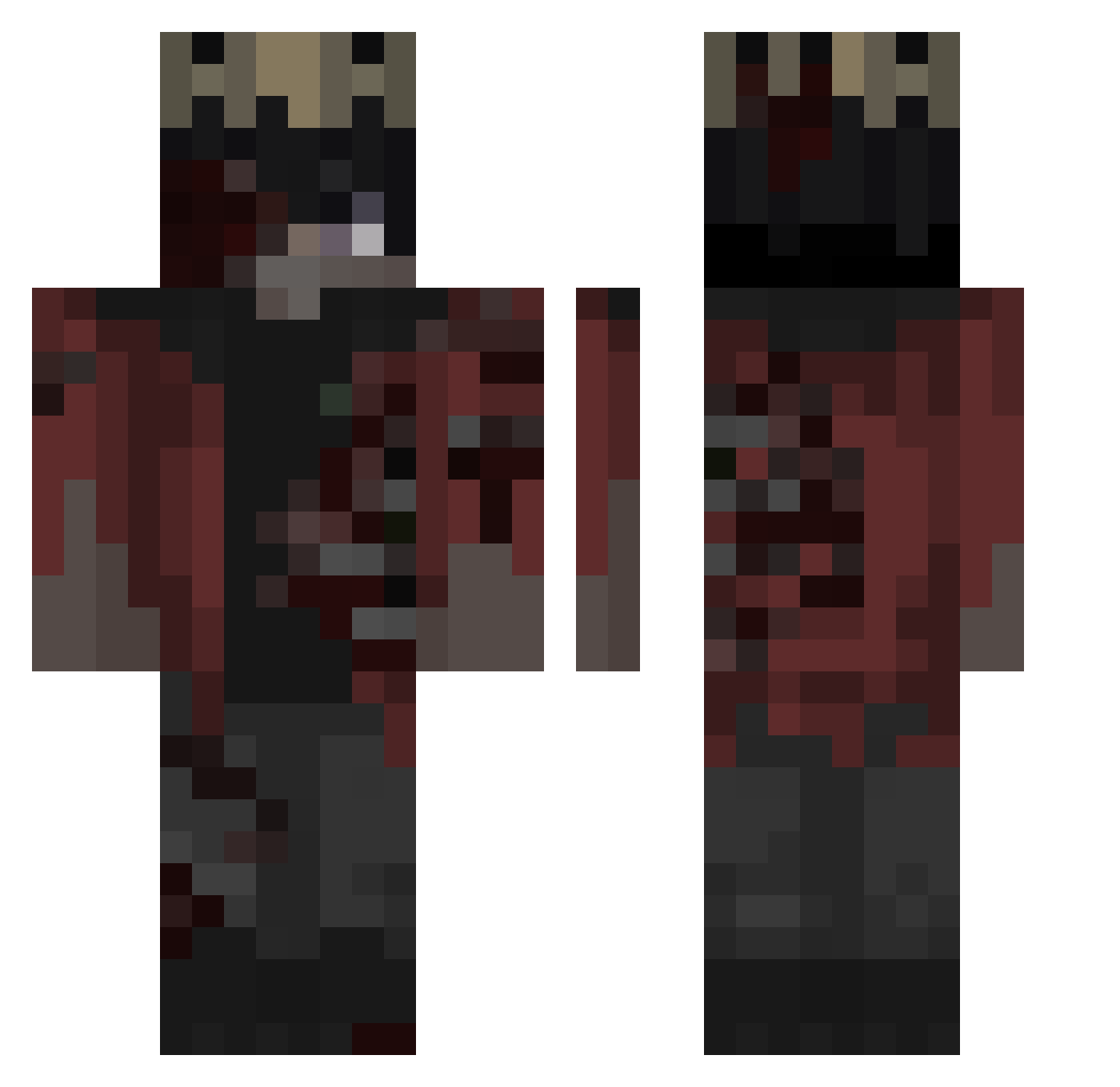 Txwxxn Minecraft skin, front and back view