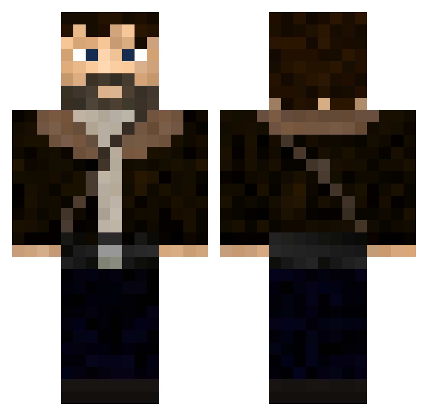 RickGrimes20 Minecraft skin, front and back view