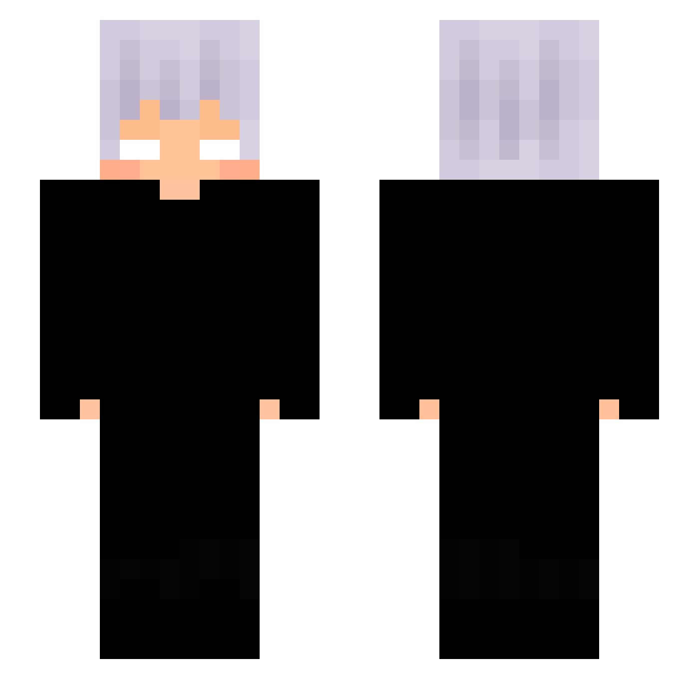 PressPulpo Minecraft skin, front and back view