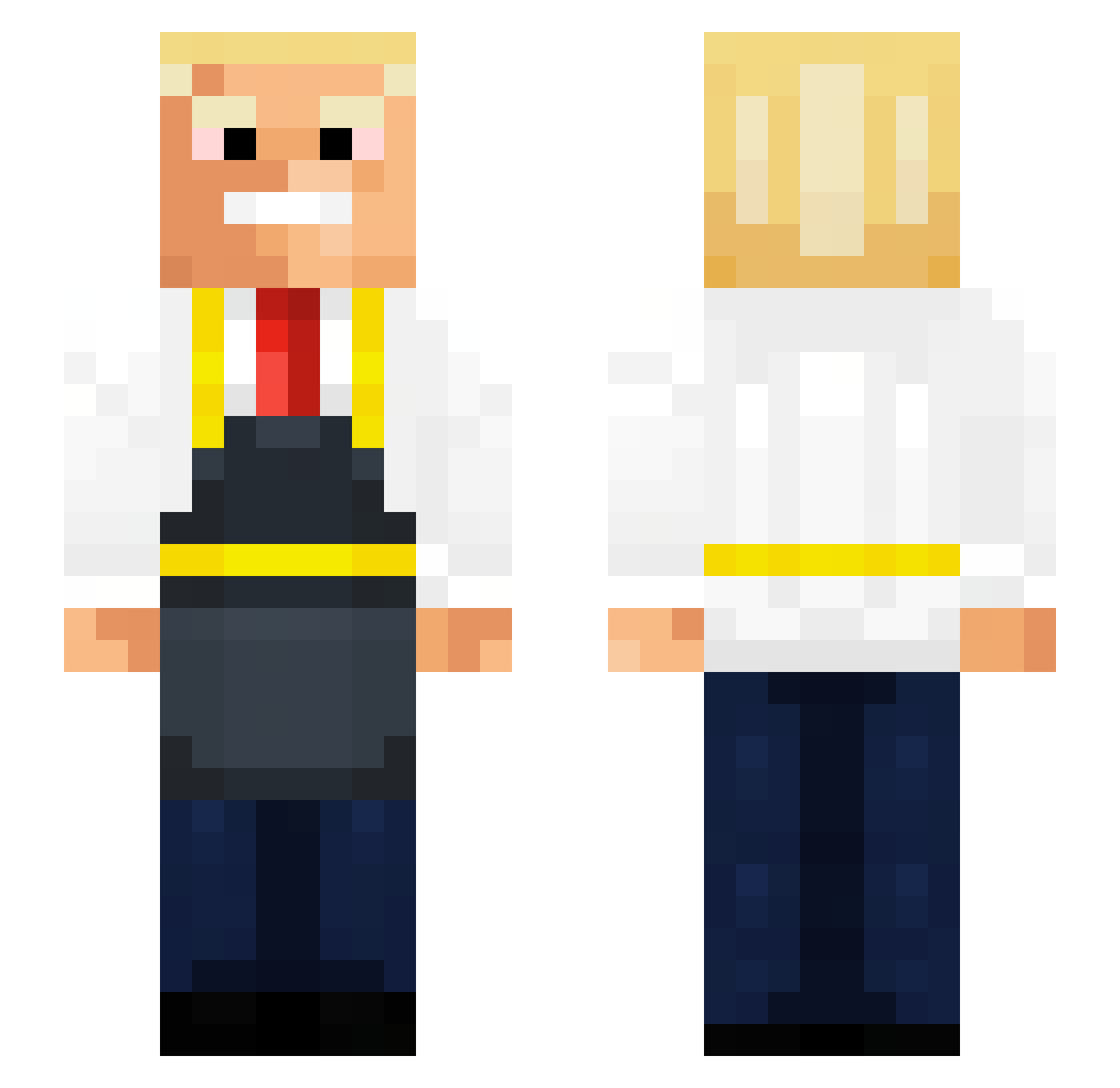 Flinnshady Minecraft skin, front and back view