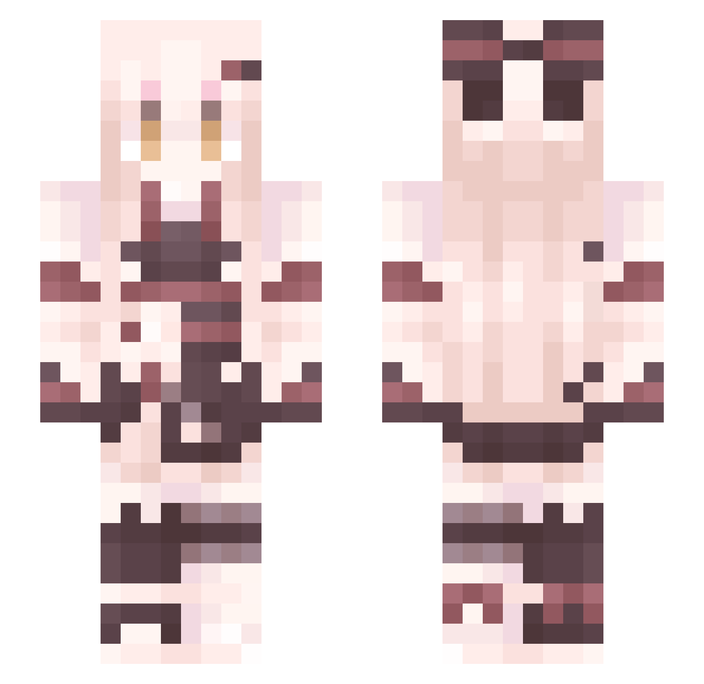X_yaoxian Minecraft skin, front and back view