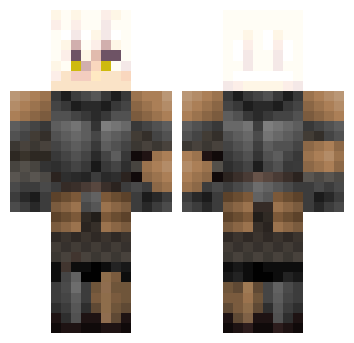 SlapjackDJ Minecraft skin, front and back view