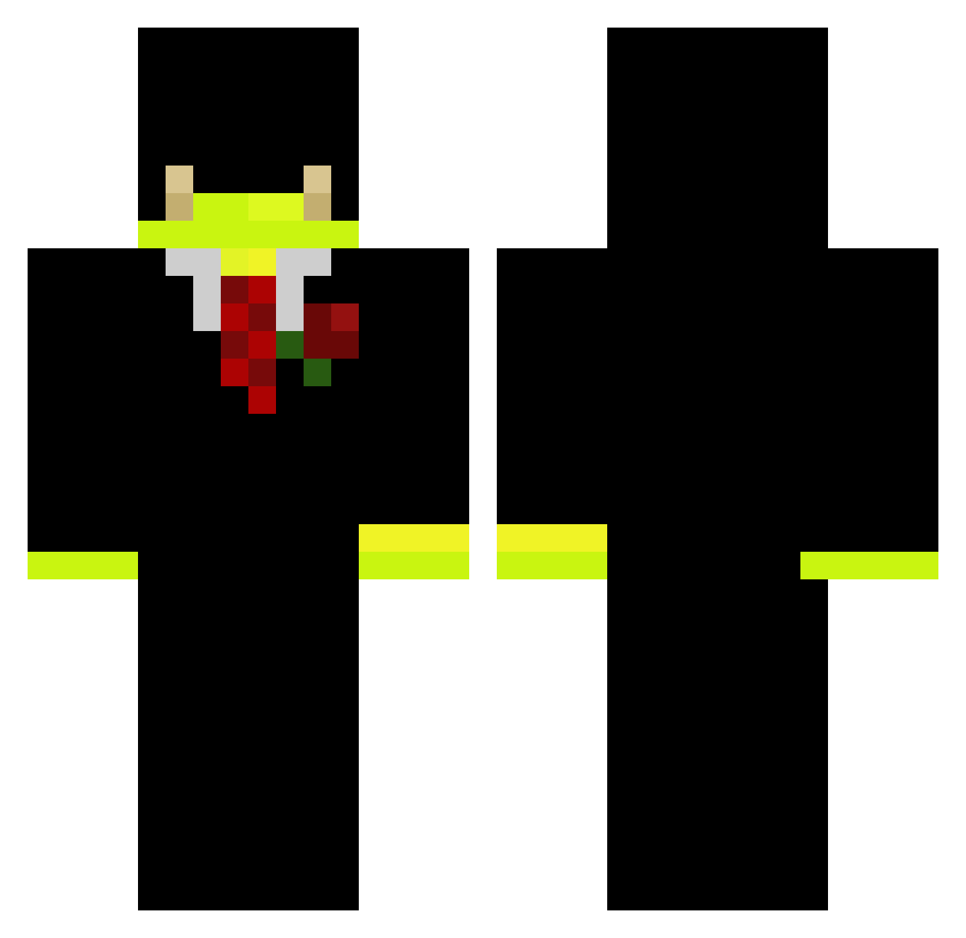 alproY34T Minecraft skin, front and back view