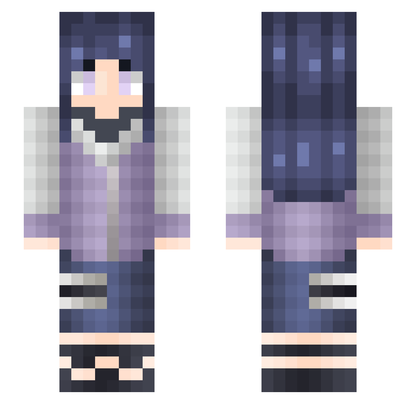 Zekkennn Minecraft skin, front and back view