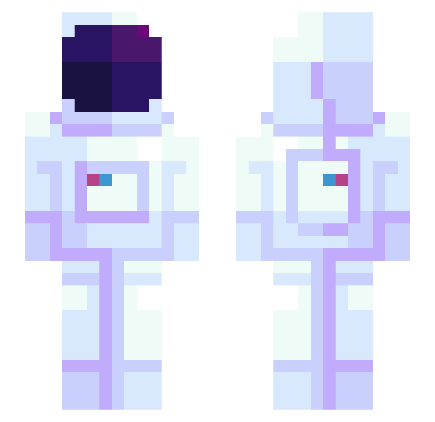 SansProtocol Minecraft skin, front and back view