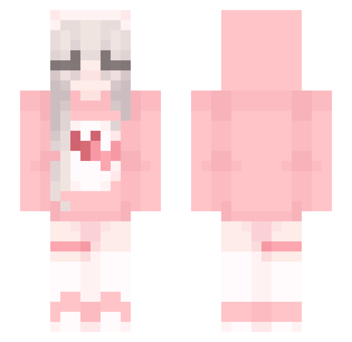 YumiYu_ Minecraft skin, front and back view