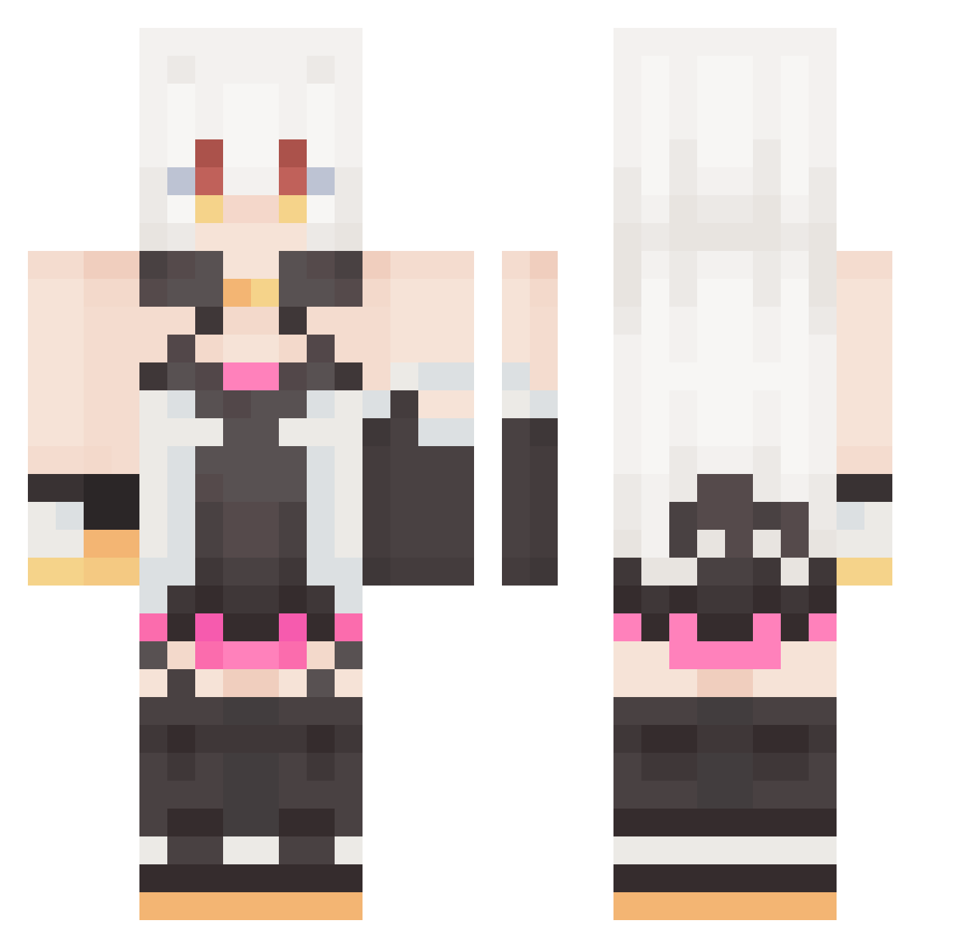TalkingMelon Minecraft skin, front and back view