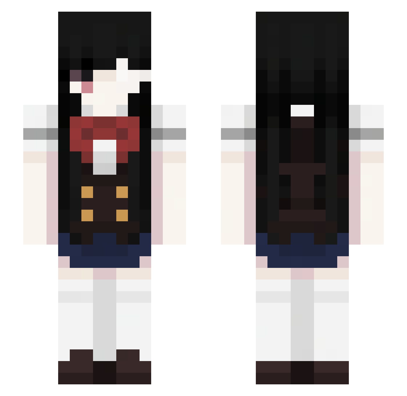 lovekiss666 Minecraft skin, front and back view