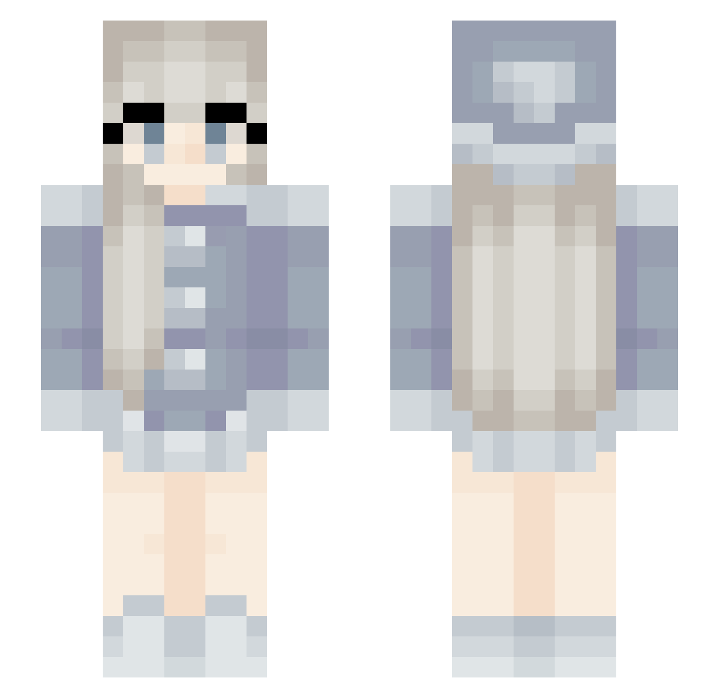 SirenCairan Minecraft skin, front and back view