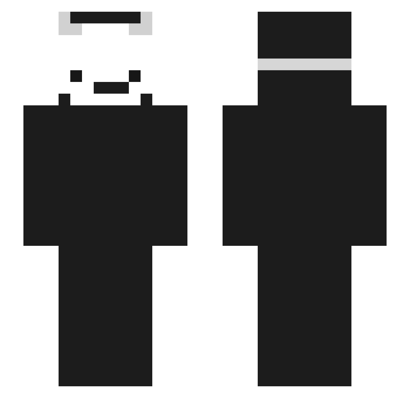Sirtago Minecraft skin, front and back view