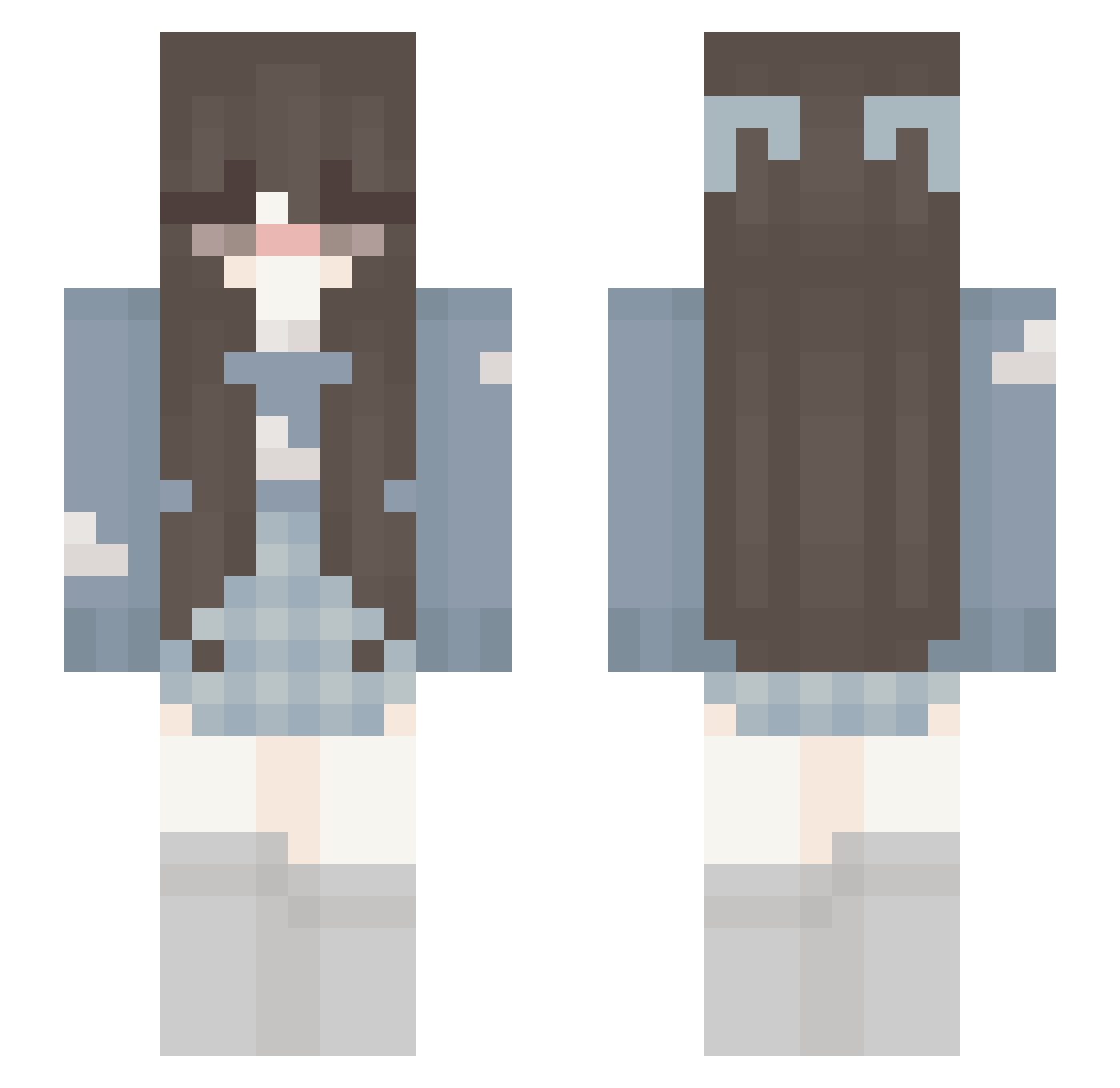 jaeani Minecraft skin, front and back view