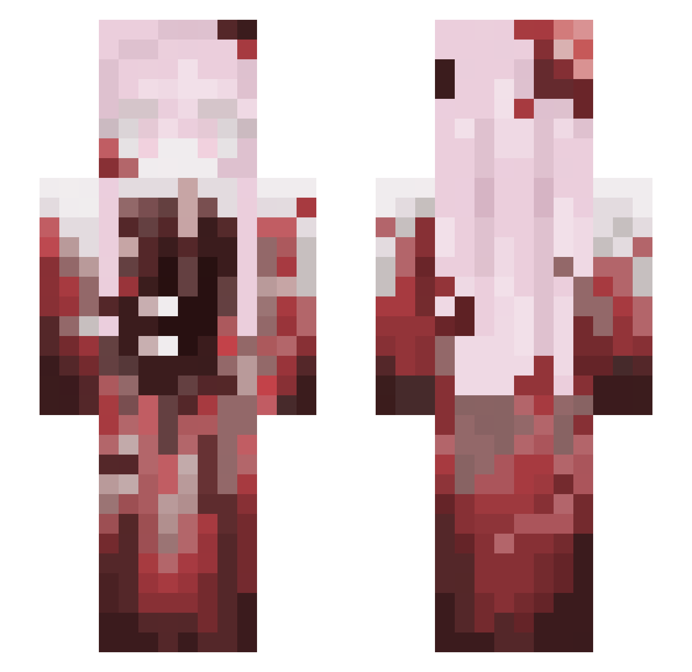 Posited Minecraft skin, front and back view