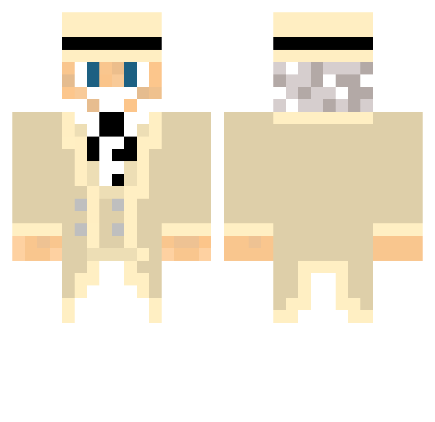 SimpHunter1337 Minecraft skin, front and back view