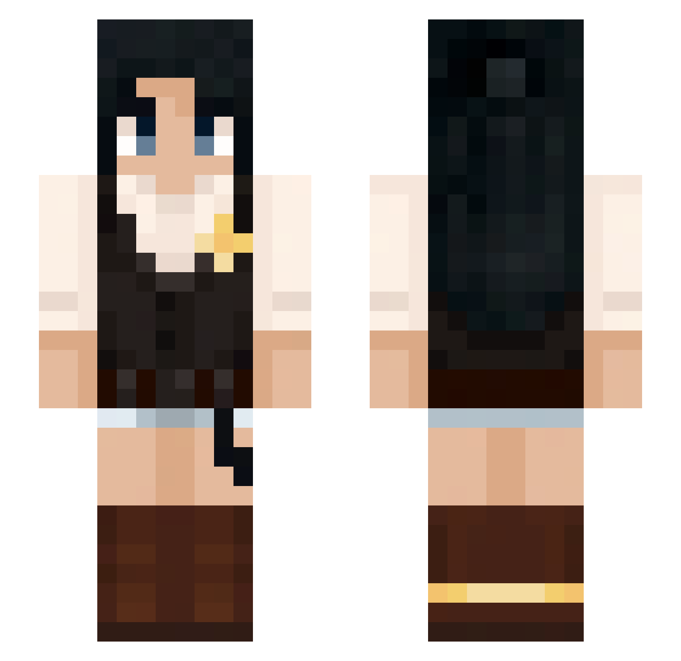 SammyFields Minecraft skin, front and back view