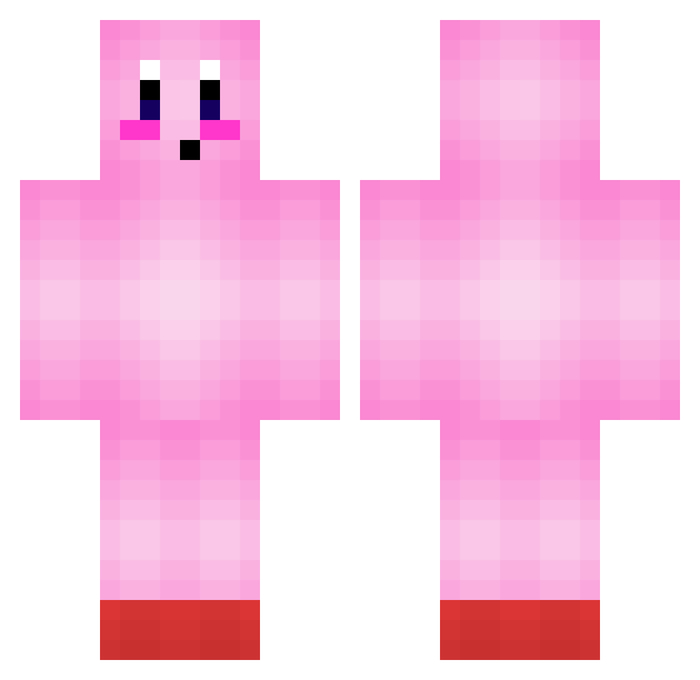 megass Minecraft skin, front and back view