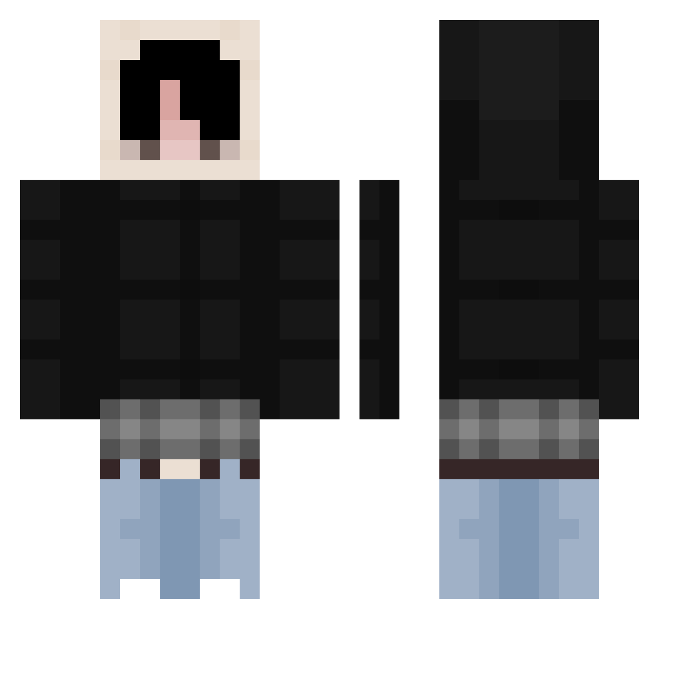 StaffMasz Minecraft skin, front and back view
