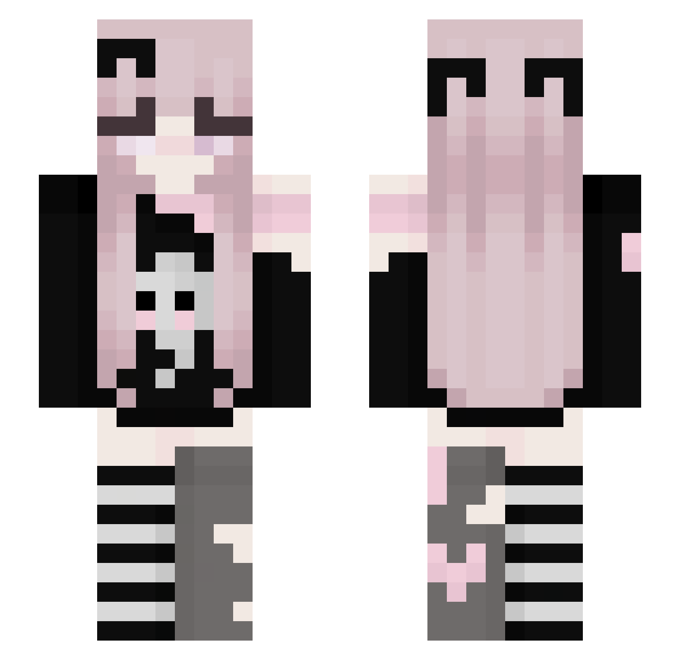 PatitaFutbolera Minecraft skin, front and back view