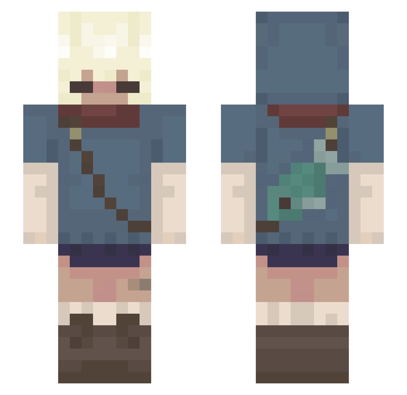 KTee Minecraft skin, front and back view