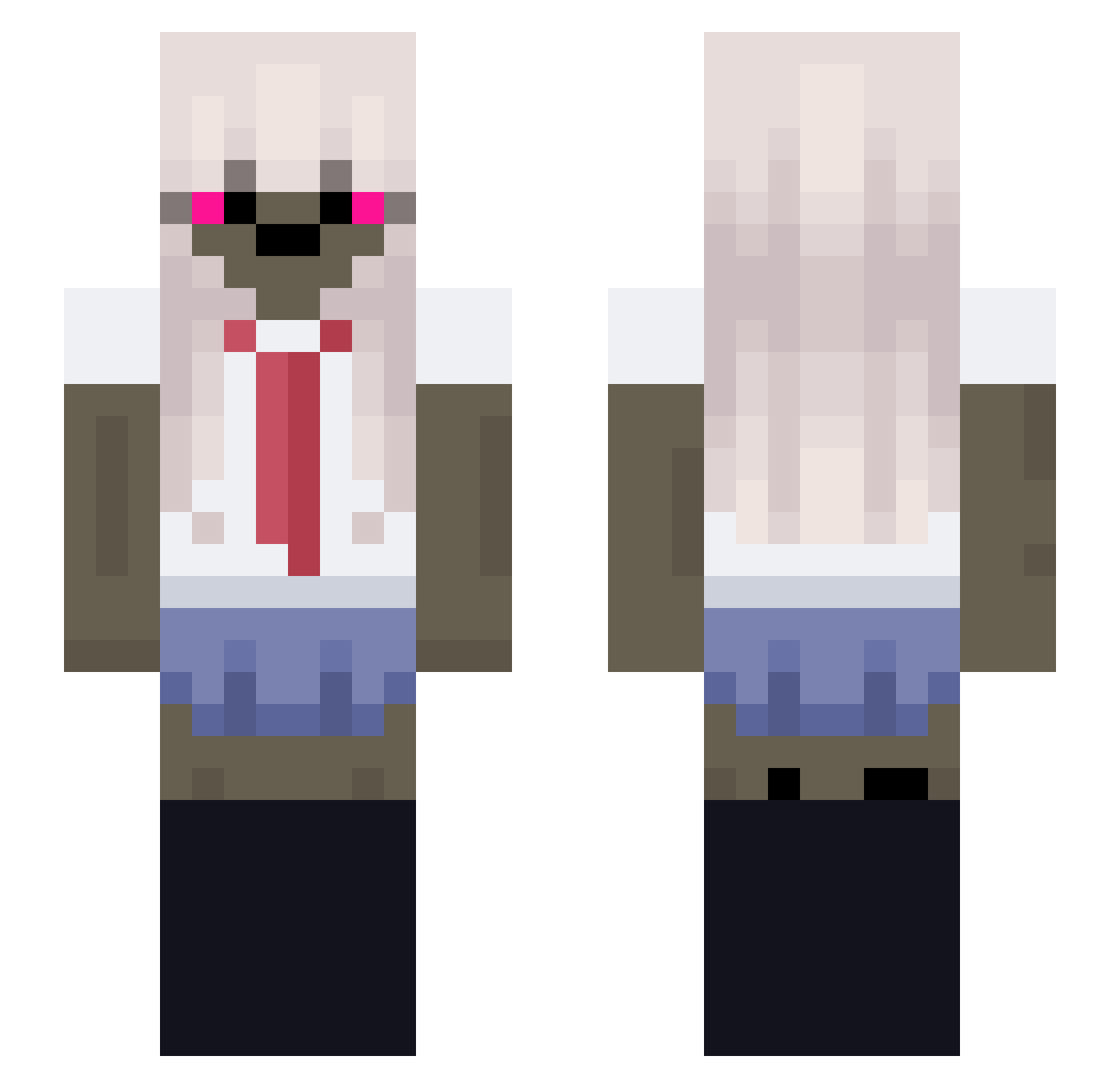 Syd18 Minecraft skin, front and back view