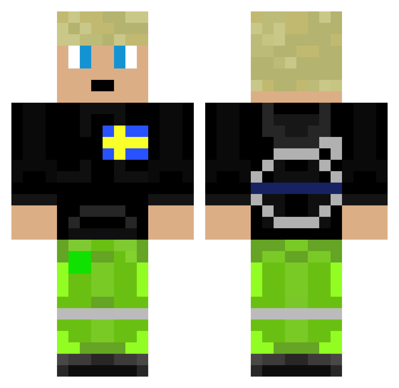 Linkus14 Minecraft skin, front and back view