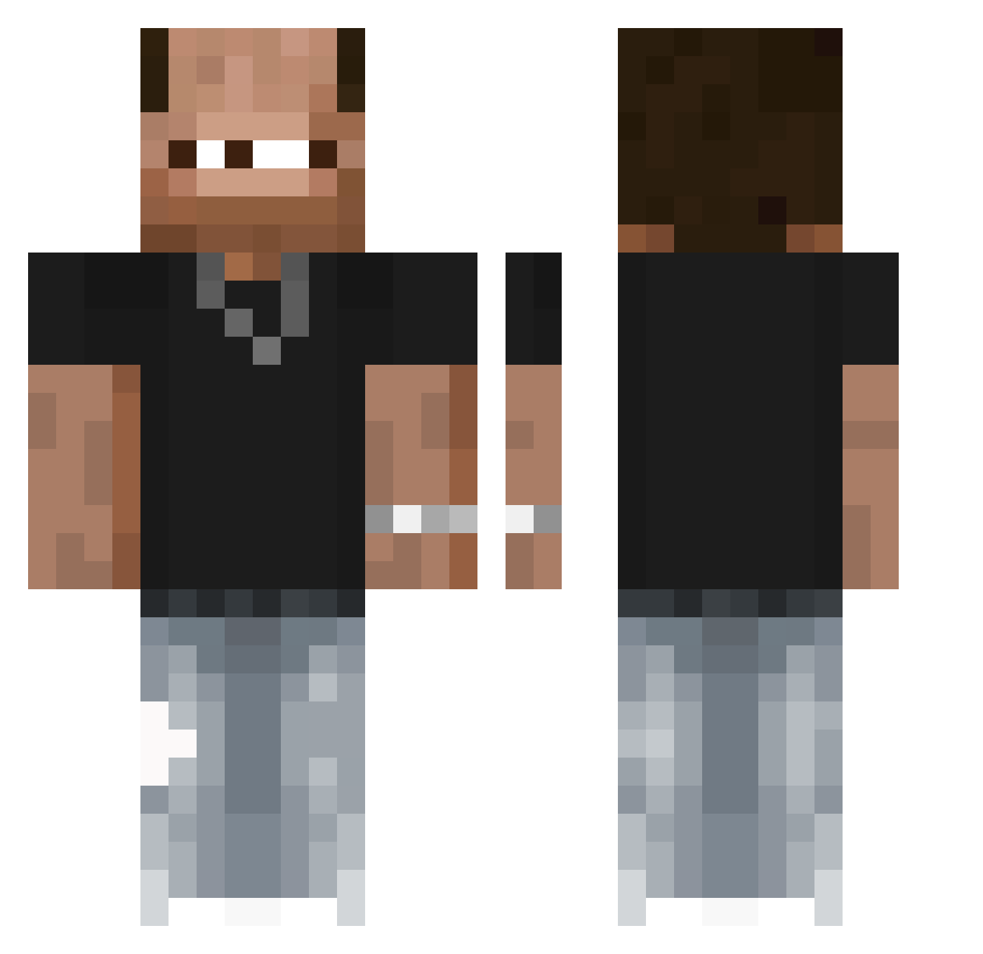 traestoe Minecraft skin, front and back view