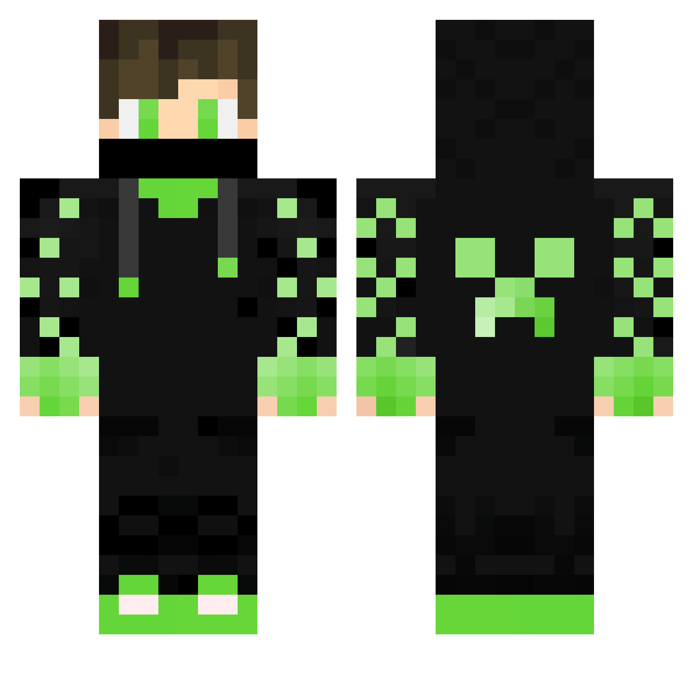 Hypack Minecraft skin, front and back view