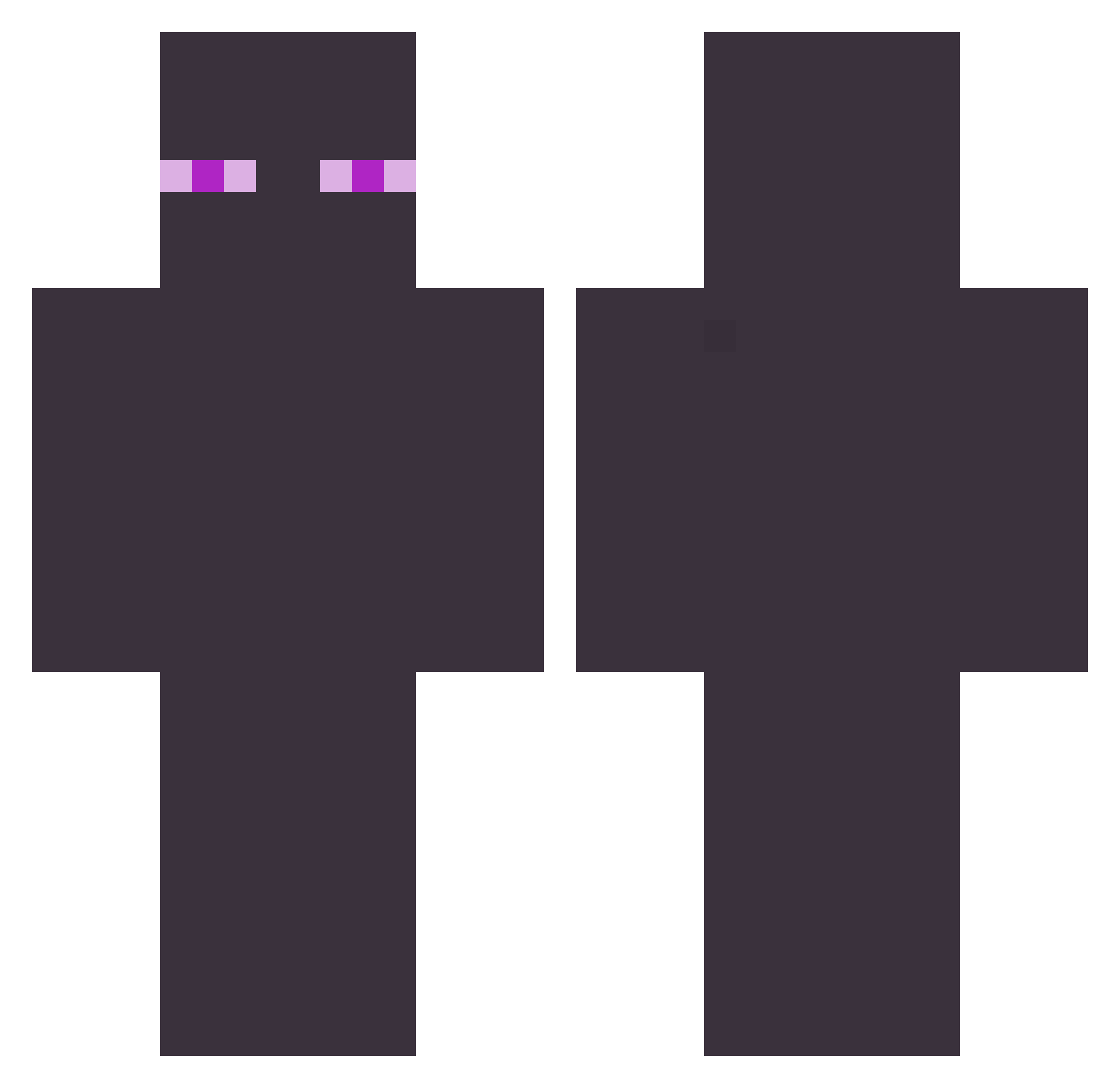 PuPIIroSKa Minecraft skin, front and back view