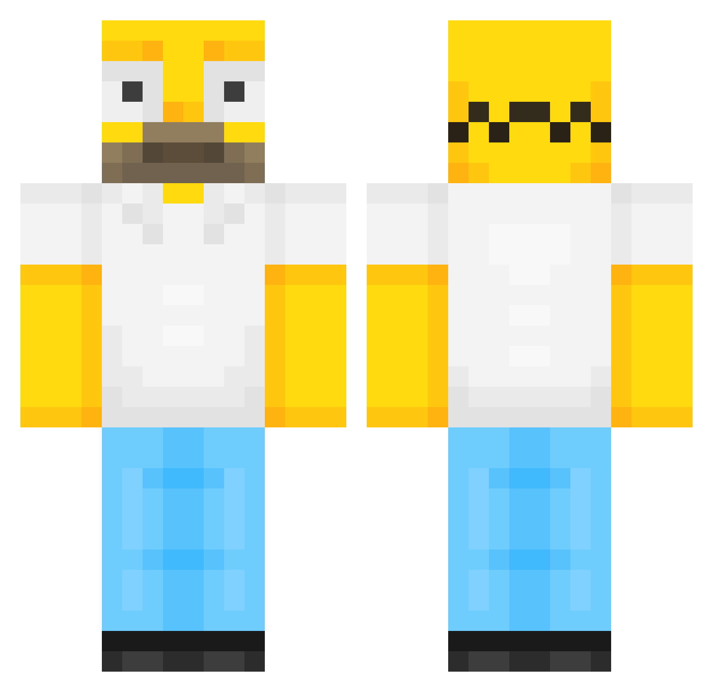Kihosa Minecraft skin, front and back view