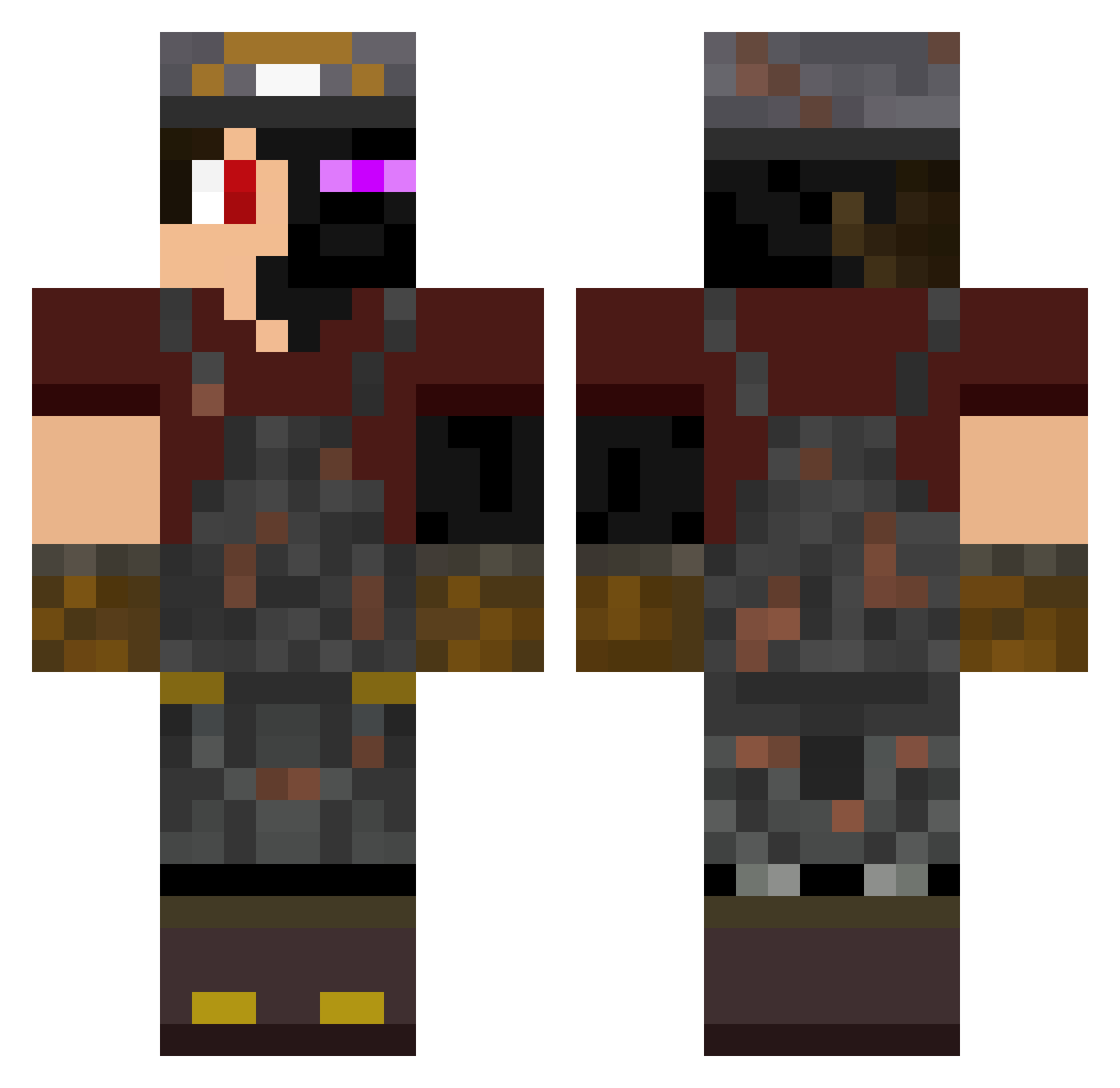 Armaggedon123 Minecraft skin, front and back view