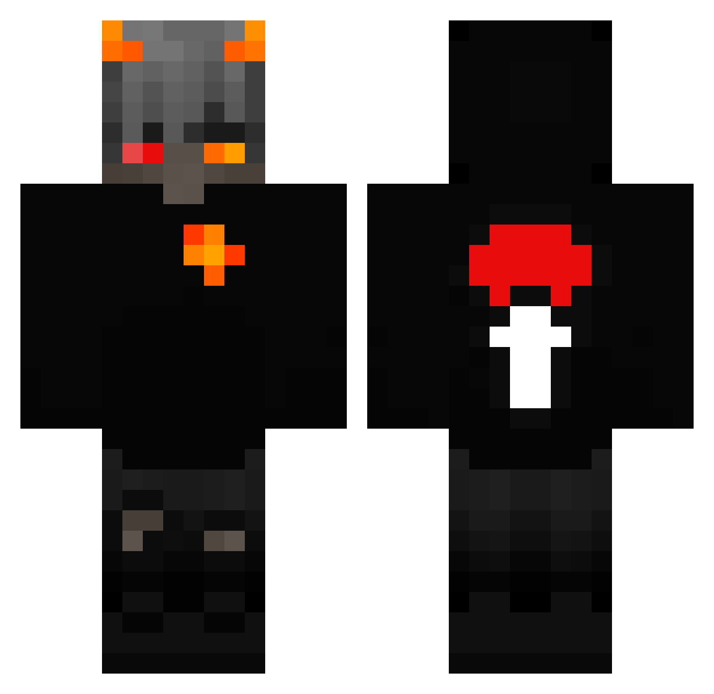 RxzorVoltic Minecraft skin, front and back view