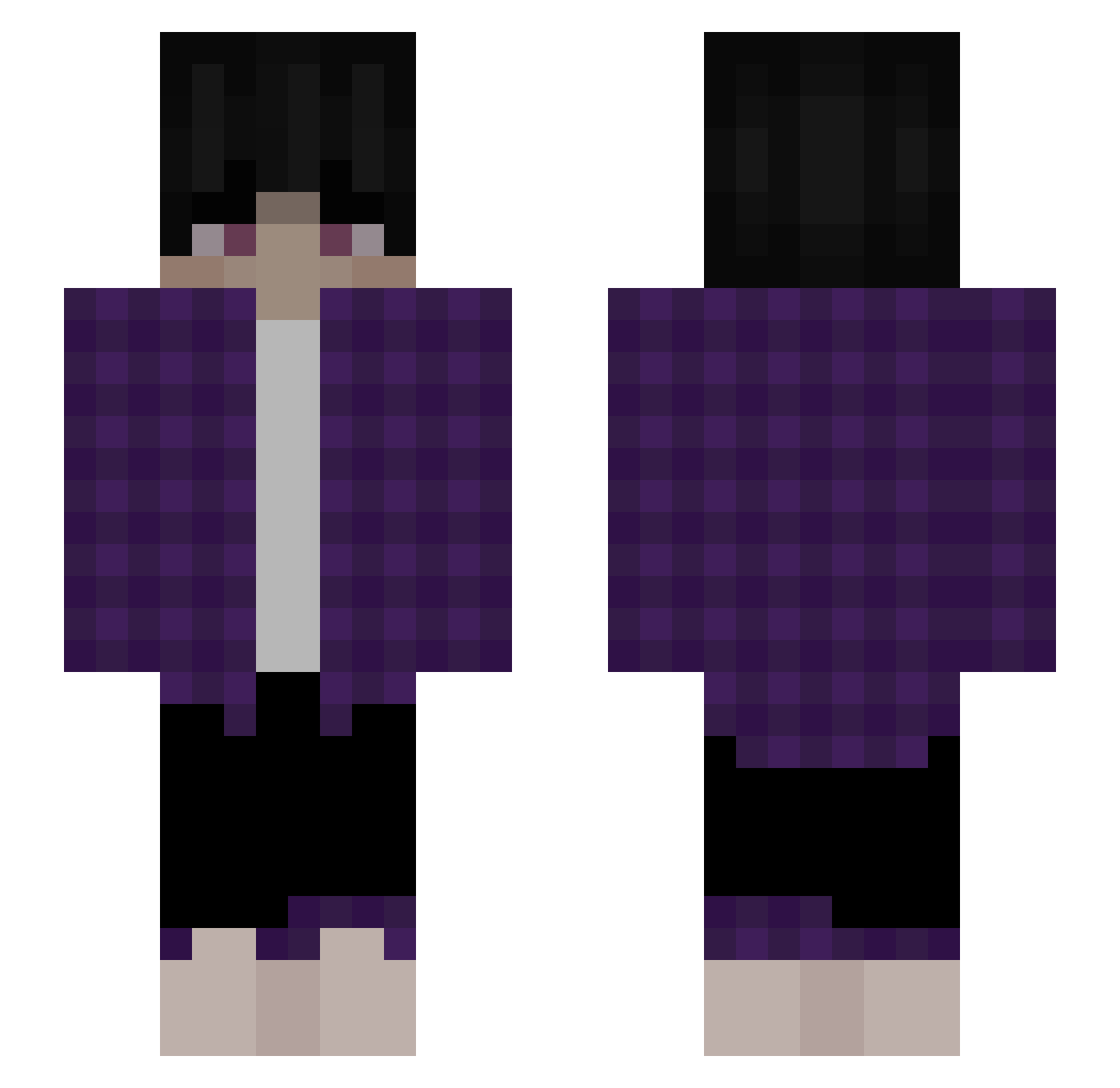 ShiraJAA Minecraft skin, front and back view