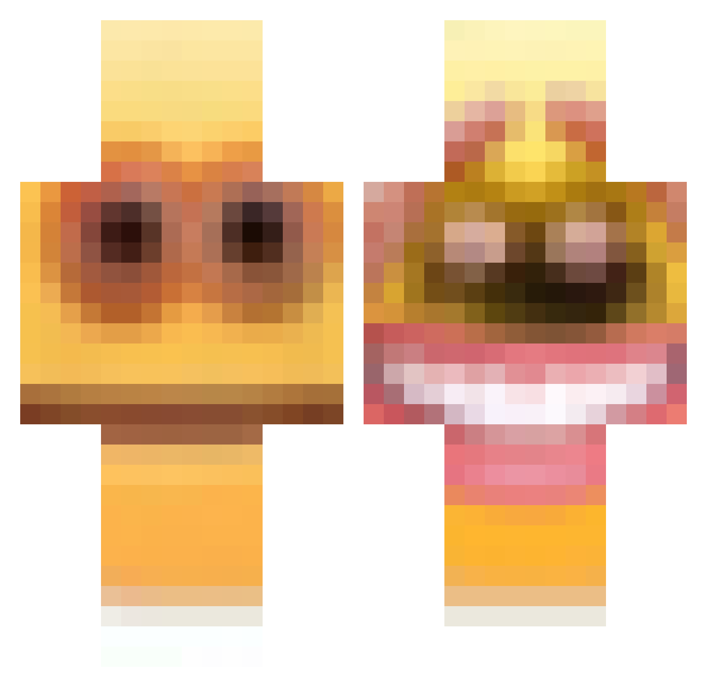 Lessar69 Minecraft skin, front and back view