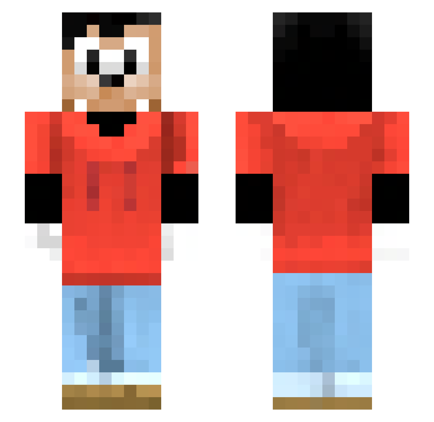ALOXVGX Minecraft skin, front and back view