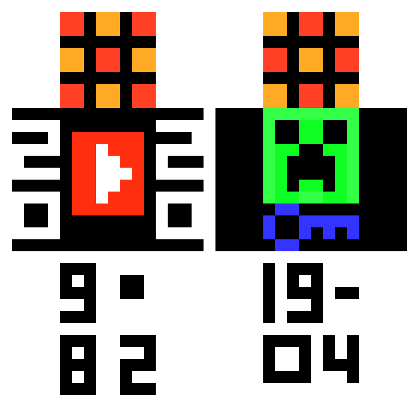laglord69 Minecraft skin, front and back view