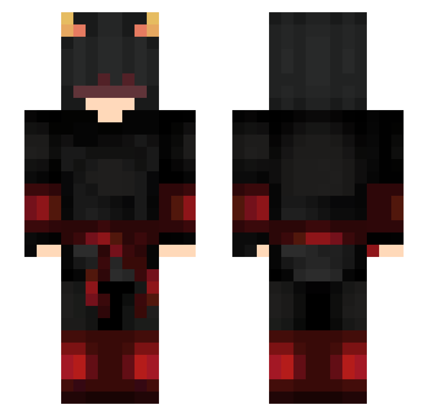 Schneckenhexe Minecraft skin, front and back view