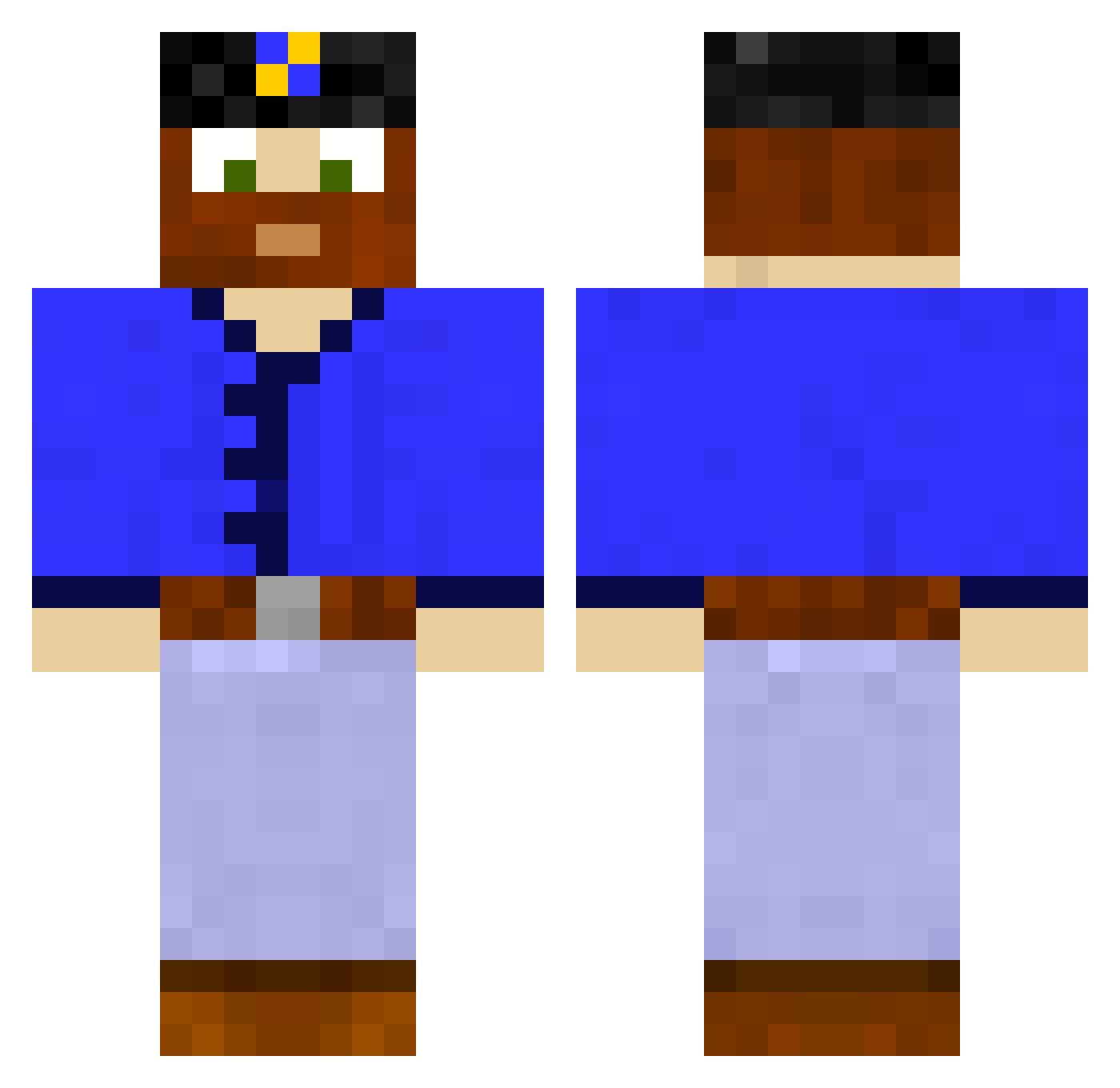 Tahin Minecraft skin, front and back view