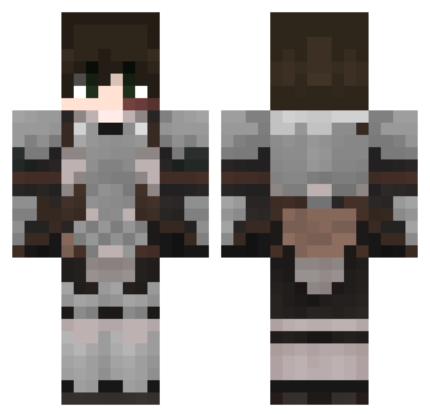 Shurareki Minecraft skin, front and back view