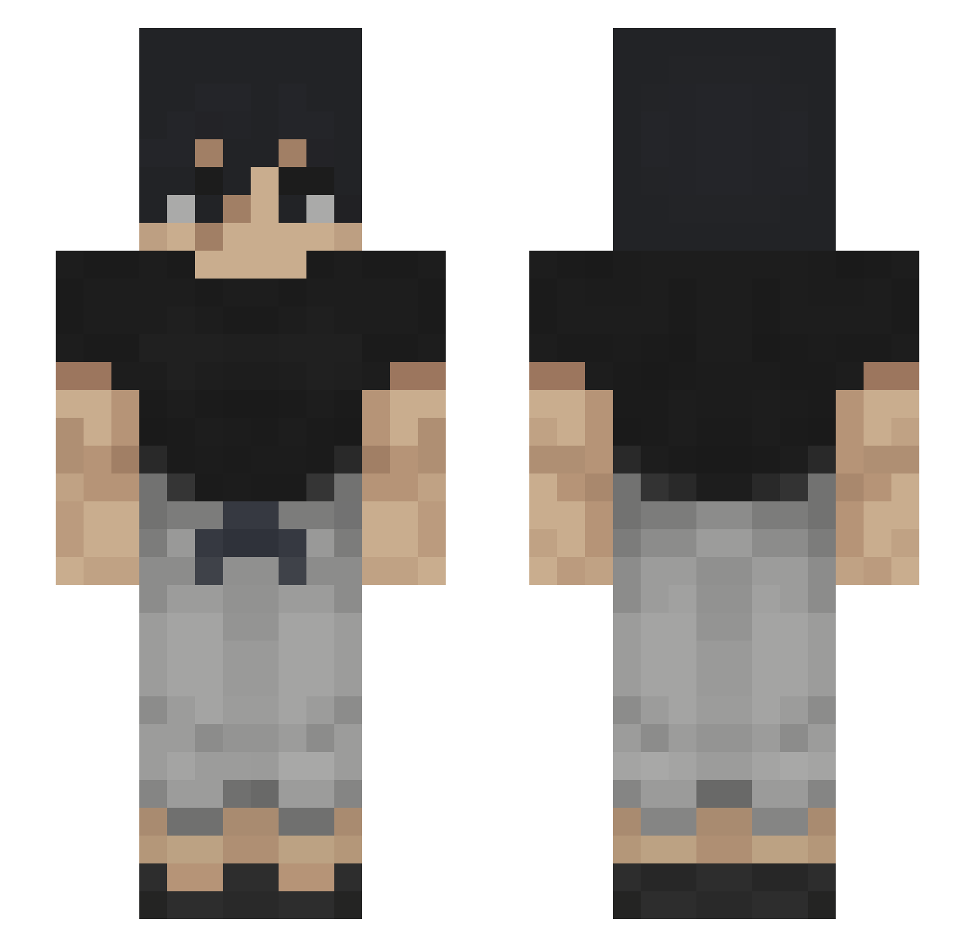 z_zwastaken Minecraft skin, front and back view