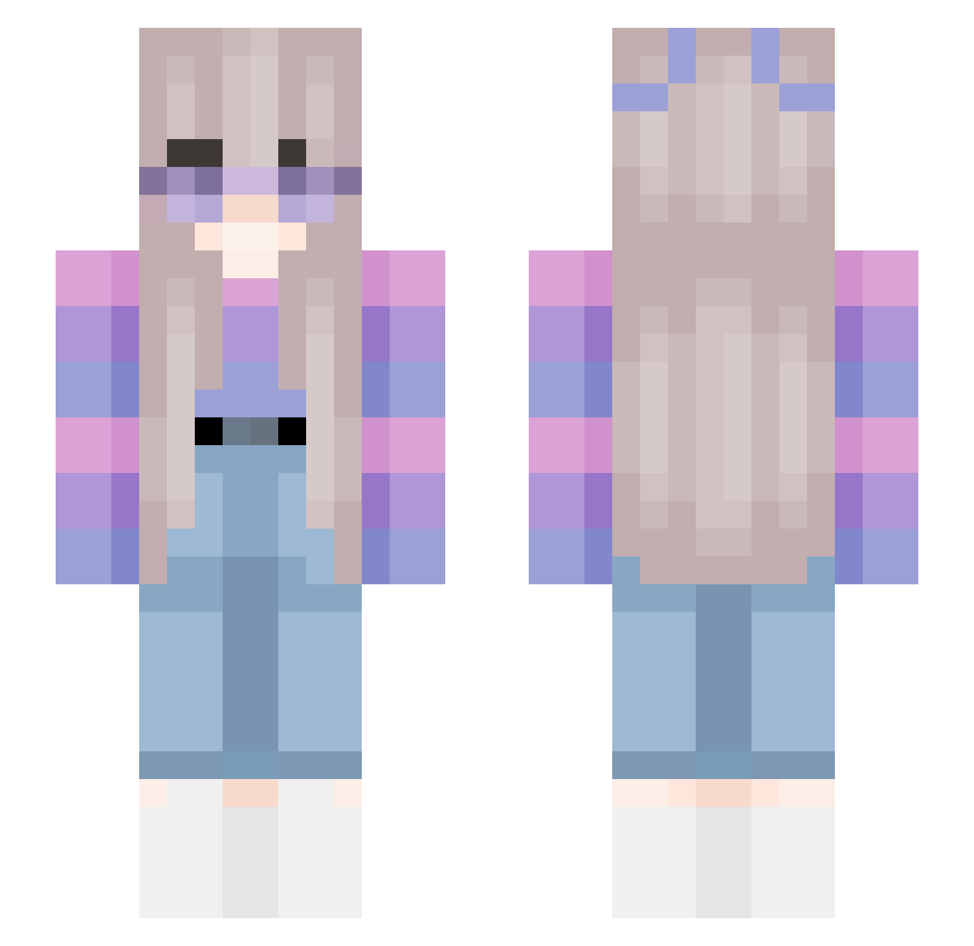 thykmis Minecraft skin, front and back view