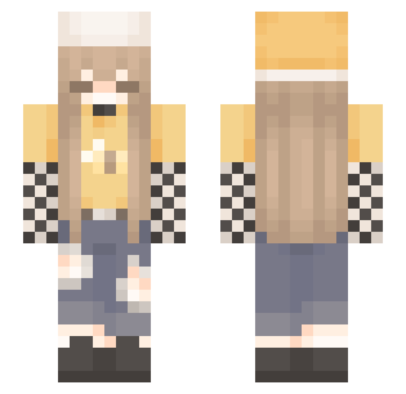 Elizabeth_12 Minecraft skin, front and back view