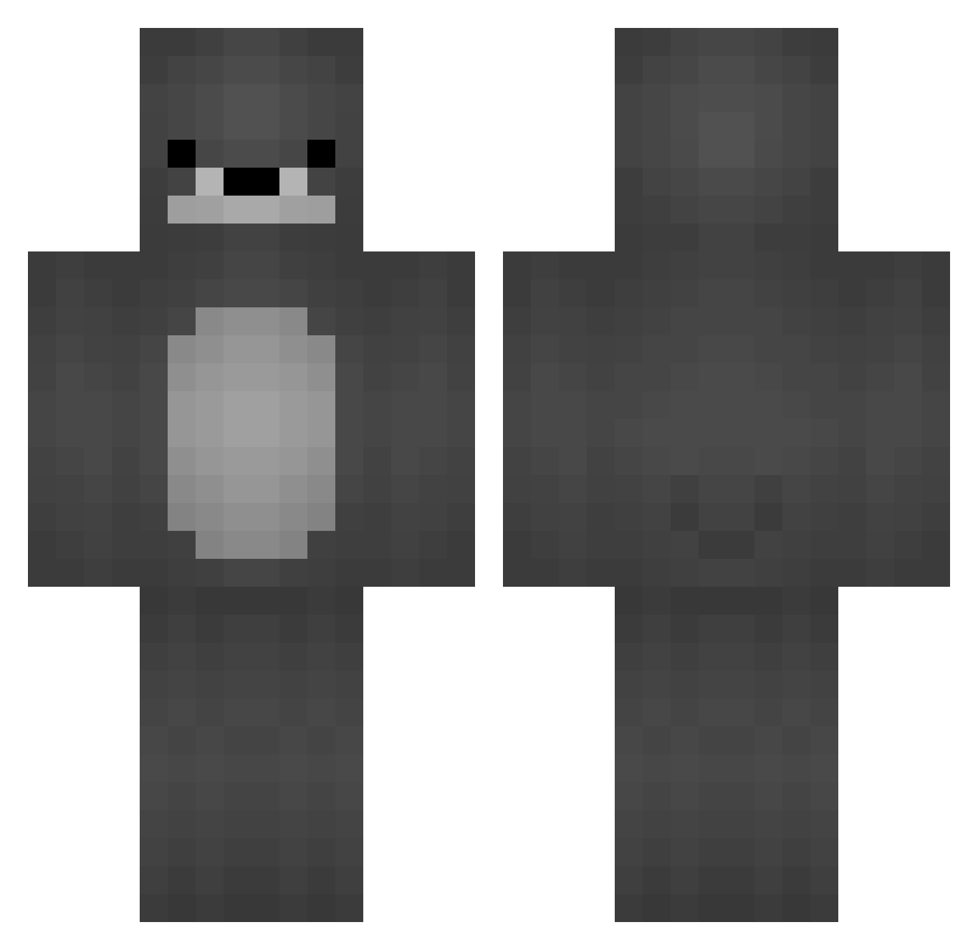 Lynxorite Minecraft skin, front and back view