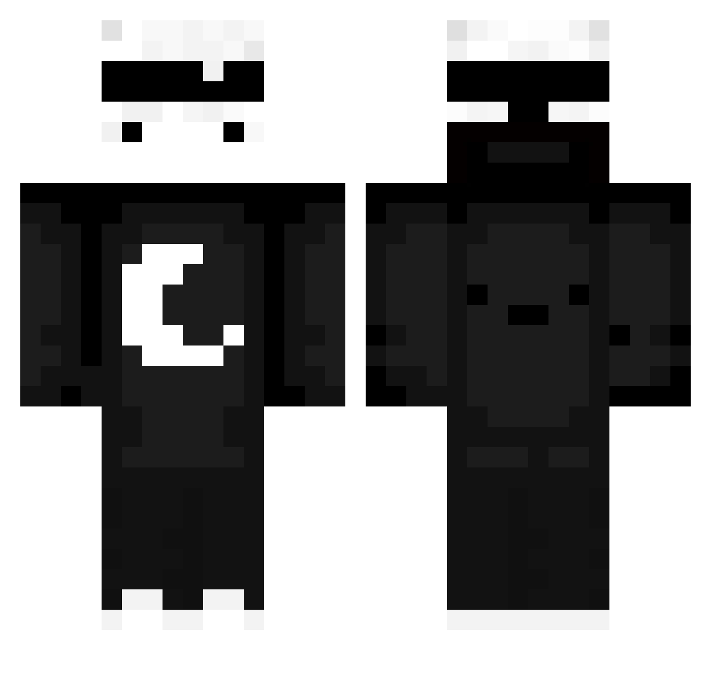 PKS_C0D3 Minecraft skin, front and back view
