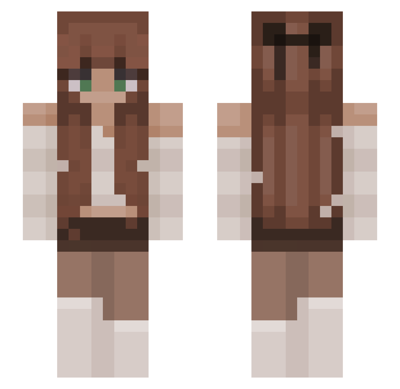 xlaralicious Minecraft skin, front and back view