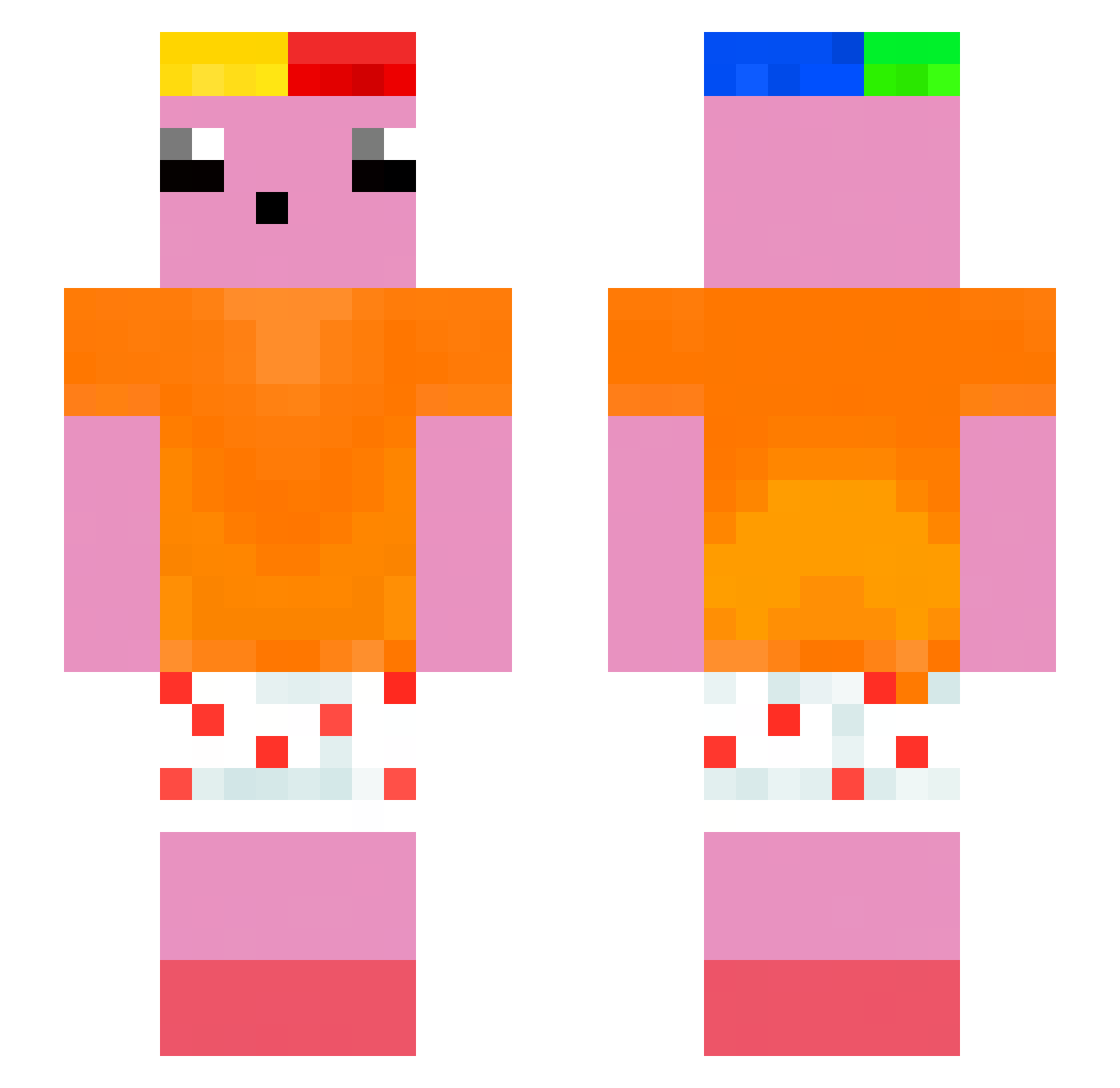 Uqouh Minecraft skin, front and back view